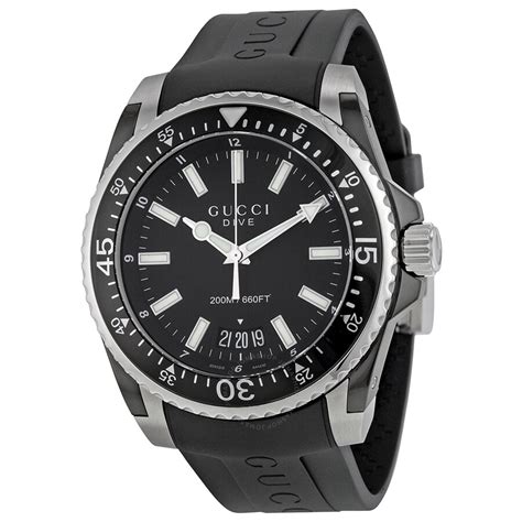 gucci dive black dial black rubber men& 39|gucci watches for men uk.